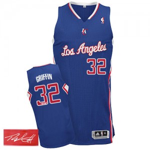 Los Angeles Clippers Blake Griffin #32 Alternate Autographed Authentic Maillot d'équipe de NBA - Bleu royal pour Homme