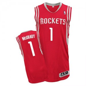 Maillot Authentic Houston Rockets NBA Road Rouge - #1 Tracy McGrady - Homme