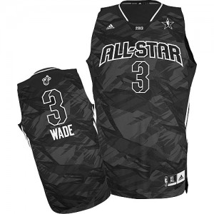 Maillot NBA Noir Dwyane Wade #3 Miami Heat 2013 All Star Swingman Homme Adidas