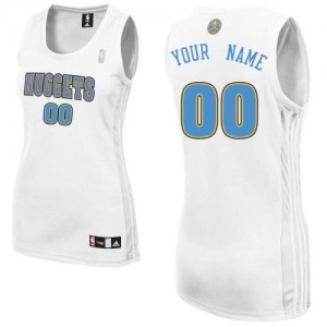 Denver Nuggets Personnalisé Adidas Home Blanc Maillot d'équipe de NBA Le meilleur cadeau - Authentic pour Femme
