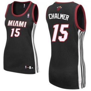 Miami Heat Mario Chalmer #15 Road Authentic Maillot d'équipe de NBA - Noir pour Femme