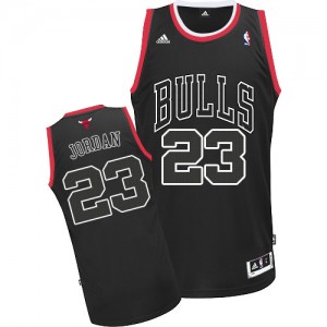 Chicago Bulls #23 Adidas Shadow Noir Swingman Maillot d'équipe de NBA magasin d'usine - Michael Jordan pour Homme