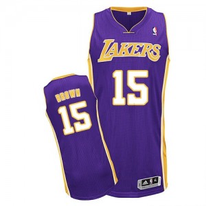 Maillot NBA Los Angeles Lakers #15 Jabari Brown Violet Adidas Authentic Road - Homme