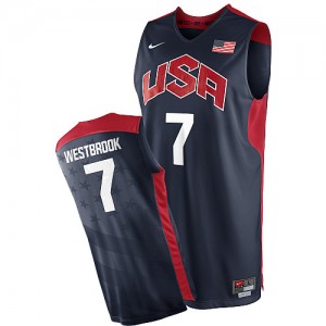 Maillot Nike Bleu marin 2012 Olympics Authentic Team USA - Russell Westbrook #7 - Homme
