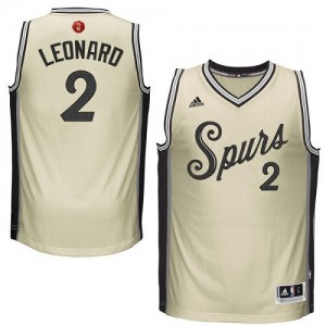 Maillot NBA San Antonio Spurs #2 Kawhi Leonard Crème Adidas Swingman 2015-16 Christmas Day - Homme