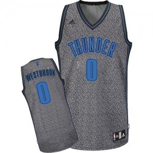 Oklahoma City Thunder #0 Adidas Static Fashion Gris Swingman Maillot d'équipe de NBA Expédition rapide - Russell Westbrook pour Homme