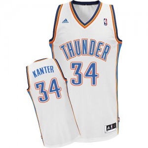 Maillot NBA Oklahoma City Thunder #34 Enes Kanter Blanc Adidas Swingman Home - Homme