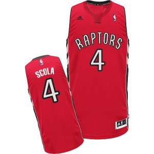 Maillot NBA Rouge Luis Scola #4 Toronto Raptors Road Swingman Homme Adidas