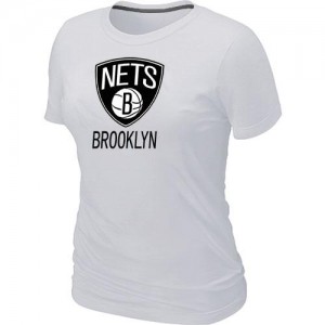 T-shirt principal de logo Brooklyn Nets NBA Big & Tall Blanc - Femme