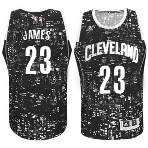 Cleveland Cavaliers LeBron James #23 City Light Authentic Maillot d'équipe de NBA - Noir pour Homme