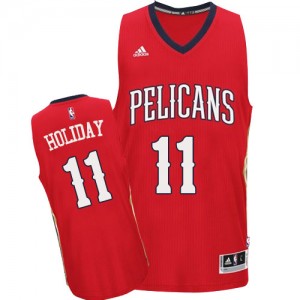 New Orleans Pelicans #11 Adidas Alternate Rouge Authentic Maillot d'équipe de NBA en vente en ligne - Jrue Holiday pour Homme