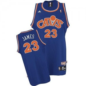 Maillot NBA Bleu LeBron James #23 Cleveland Cavaliers CAVS Throwback Swingman Homme Adidas