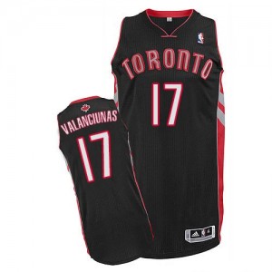 Toronto Raptors #17 Adidas Alternate Noir Authentic Maillot d'équipe de NBA la vente - Jonas Valanciunas pour Homme