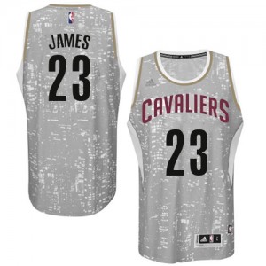 Maillot NBA Authentic LeBron James #23 Cleveland Cavaliers City Light Gris - Homme