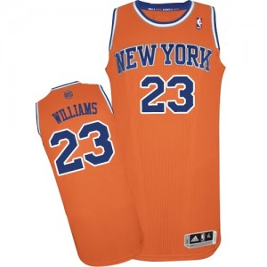 New York Knicks #23 Adidas Alternate Orange Authentic Maillot d'équipe de NBA boutique en ligne - Derrick Williams pour Homme