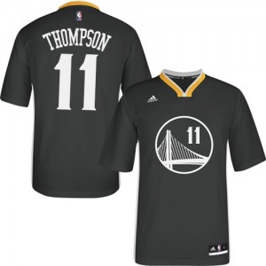 Golden State Warriors #11 Adidas Alternate Noir Swingman Maillot d'équipe de NBA en ligne pas chers - Klay Thompson pour Homme