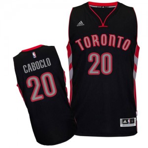 Toronto Raptors #20 Adidas Alternate Noir Swingman Maillot d'équipe de NBA pas cher - Bruno Caboclo pour Homme