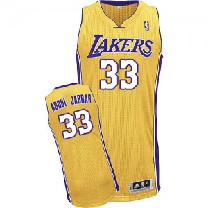 Maillot NBA Authentic Kareem Abdul-Jabbar #33 Los Angeles Lakers Home Or - Homme