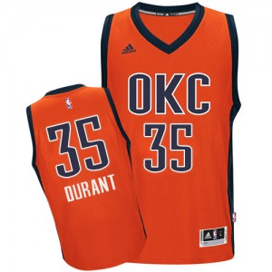 Maillot NBA Orange Kevin Durant #35 Oklahoma City Thunder climacool Authentic Homme Adidas