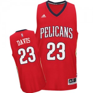 Maillot NBA New Orleans Pelicans #23 Anthony Davis Rouge Adidas Swingman Alternate - Homme