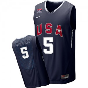 Team USA #5 Nike 2010 World Blanc Authentic Maillot d'équipe de NBA sortie magasin - Kevin Durant pour Homme