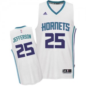Maillot NBA Blanc Al Jefferson #25 Charlotte Hornets Home Authentic Homme Adidas