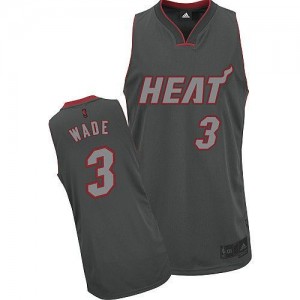 Maillot NBA Authentic Dwyane Wade #3 Miami Heat Graystone Fashion Gris - Homme