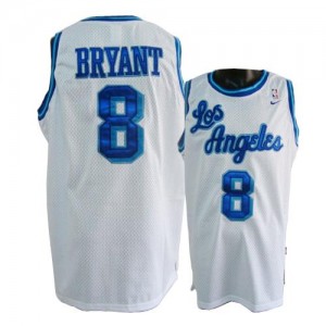 Maillot NBA Blanc Kobe Bryant #8 Los Angeles Lakers Throwback Swingman Homme Nike