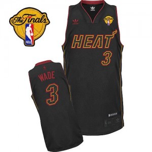 Maillot Swingman Miami Heat NBA Fashion Finals Patch Fibre de carbone noire - #3 Dwyane Wade - Homme