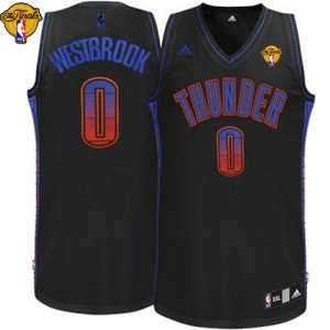 Oklahoma City Thunder #0 Adidas Vibe Finals Patch Noir Swingman Maillot d'équipe de NBA Discount - Russell Westbrook pour Homme
