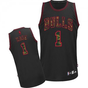 Chicago Bulls #1 Adidas Fashion Camo noir Authentic Maillot d'équipe de NBA boutique en ligne - Derrick Rose pour Homme
