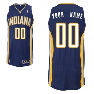 Maillot NBA Authentic Personnalisé Indiana Pacers Road Bleu marin - Homme