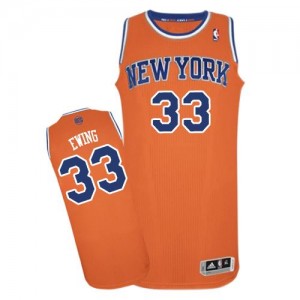 New York Knicks Patrick Ewing #33 Alternate Authentic Maillot d'équipe de NBA - Orange pour Homme