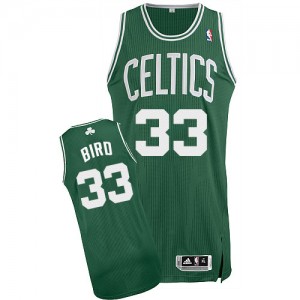 Maillot Authentic Boston Celtics NBA Road Vert (No Blanc) - #33 Larry Bird - Homme