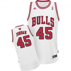 Chicago Bulls Michael Jordan #45 Home Swingman Maillot d'équipe de NBA - Blanc pour Homme