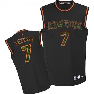 New York Knicks #7 Adidas Fashion Camo noir Authentic Maillot d'équipe de NBA Vente pas cher - Carmelo Anthony pour Homme