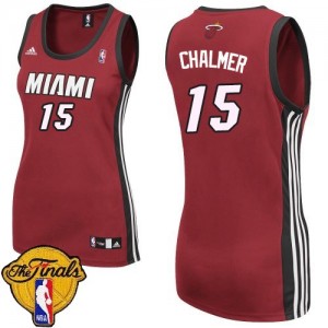 Maillot NBA Miami Heat #15 Mario Chalmer Rouge Adidas Swingman Alternate Finals Patch - Femme