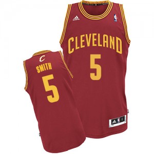 Cleveland Cavaliers #5 Adidas Road Vin Rouge Swingman Maillot d'équipe de NBA Vente pas cher - J.R. Smith pour Homme