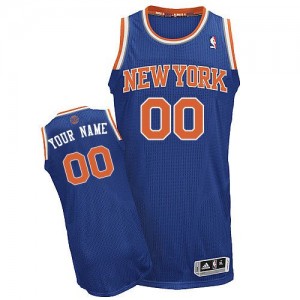 Maillot Adidas Bleu royal Road New York Knicks - Authentic Personnalisé - Homme
