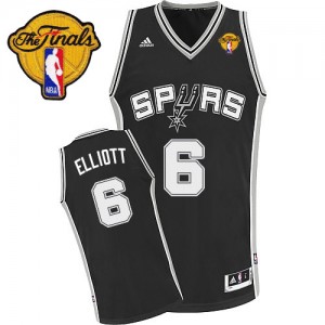 Maillot NBA Noir Sean Elliott #6 San Antonio Spurs Road Finals Patch Swingman Homme Adidas