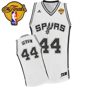 Maillot NBA Swingman George Gervin #44 San Antonio Spurs Home Finals Patch Blanc - Homme