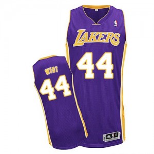 Maillot NBA Los Angeles Lakers #44 Jerry West Violet Adidas Authentic Road - Homme