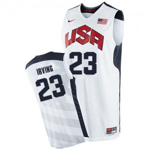 Maillot NBA Team USA #23 Kyrie Irving Blanc Nike Authentic 2012 Olympics - Homme