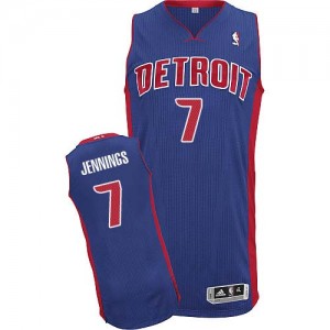 Maillot NBA Detroit Pistons #7 Brandon Jennings Bleu royal Adidas Authentic Road - Homme