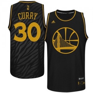 Golden State Warriors #30 Adidas Precious Metals Fashion Noir Authentic Maillot d'équipe de NBA Le meilleur cadeau - Stephen Curry pour Homme