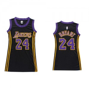 Maillot Swingman Los Angeles Lakers NBA Dress Noir (Violet No.) - #24 Kobe Bryant - Femme