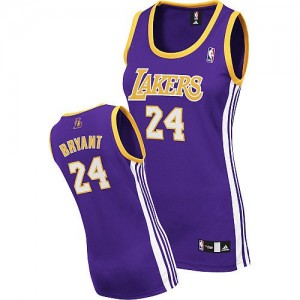 Maillot Adidas Violet Road Authentic Los Angeles Lakers - Kobe Bryant #24 - Femme