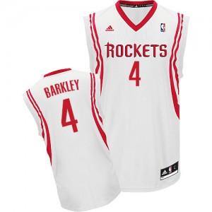Maillot NBA Blanc Charles Barkley #4 Houston Rockets Home Swingman Homme Adidas