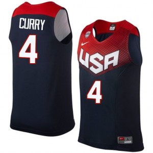 Maillot Nike Bleu marin 2014 Dream Team Swingman Team USA - Stephen Curry #4 - Homme