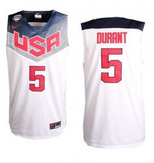 Maillot Nike Blanc 2014 Dream Team Authentic Team USA - Kevin Durant #5 - Homme